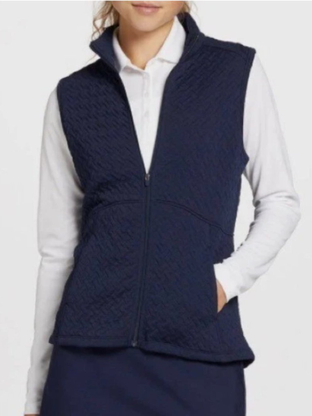 Walter Hagen Women's Textured Full-Zip Golf Vest Navy Blue Size Large NWT